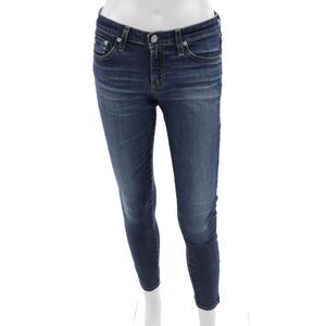 AG-ED Denim Womens Ankle Skinny Jeans Dark Blue Low Rise Size 27